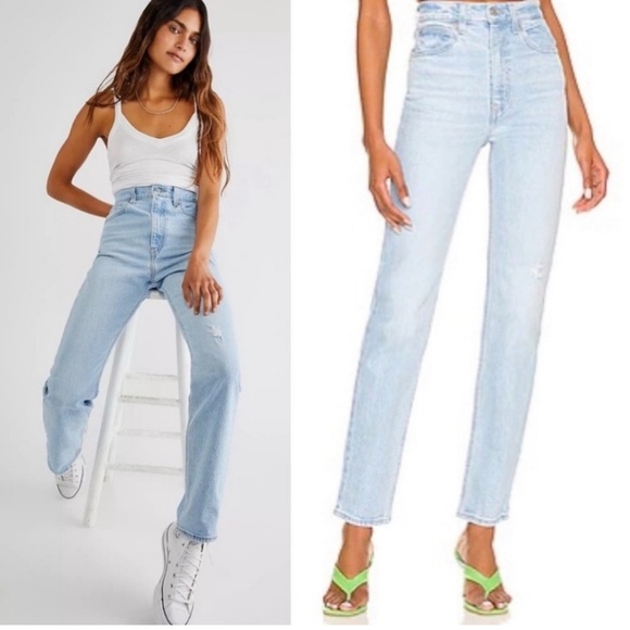 Levi's Denim - Levi's 70s high slim straight light‎ jeans size 32 light wash